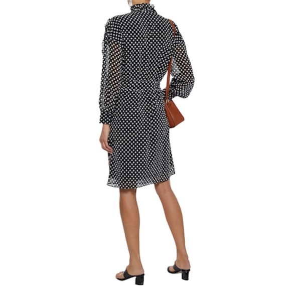 ANTIK BATIK Balyna ruffle-trimmed printed silk-chiffon dress New Size 8 - Picture 3 of 8